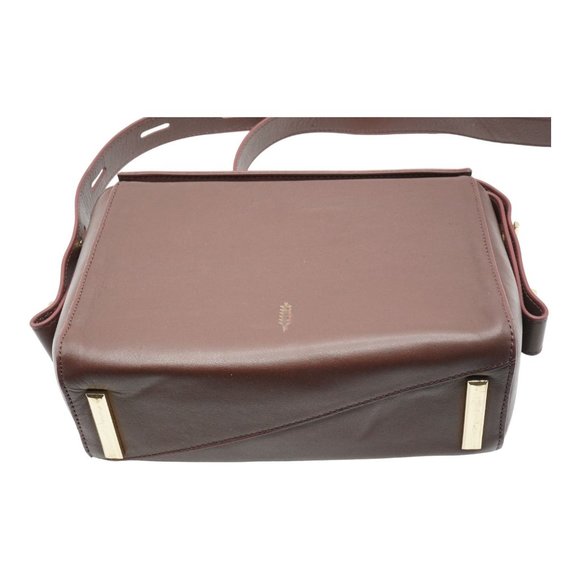 THACKER Leather Crossbody Maroon Adjustable Shoulder Strap Magnetic Closure $198 - Picture 2 of 6
